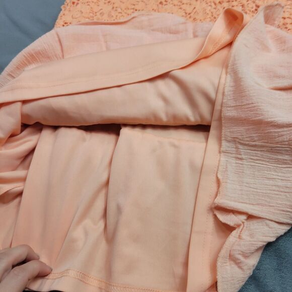 Just-One Crochet Lace Dress With Tassel Hem Size Small Boho Festival Fully Lined - Picture 8 of 11